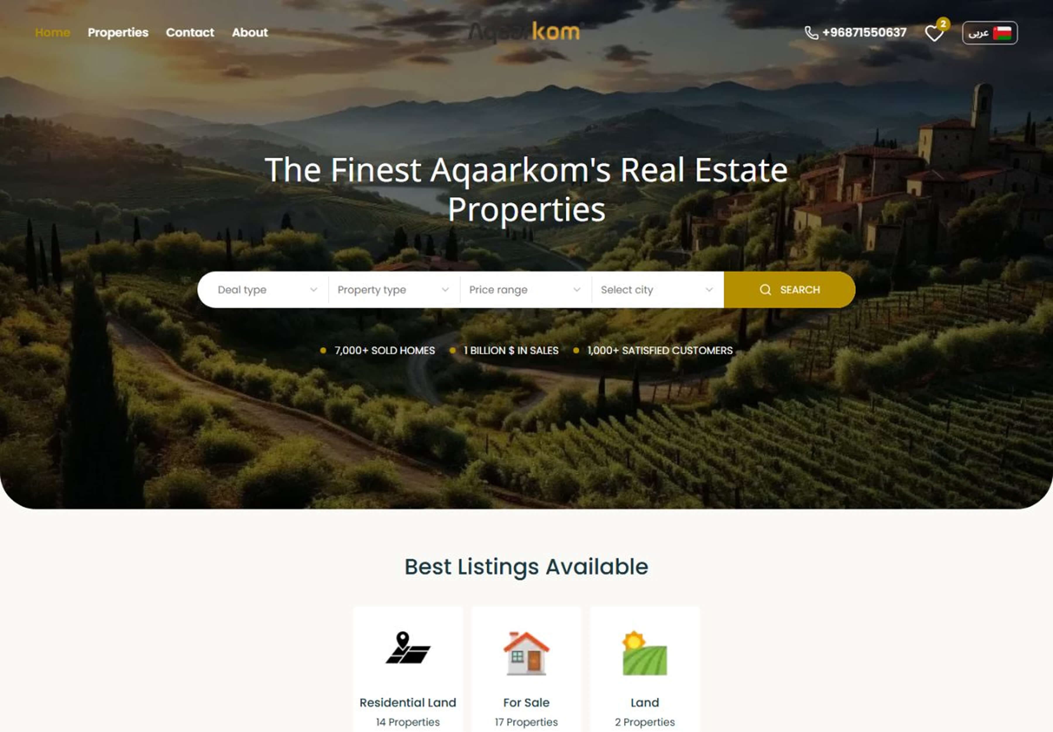 Aqaarkom Real Estate Website